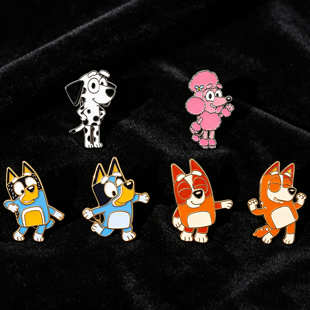 Enamel Pin Set - 6pcs/Set Bingo Dogs Enameled Lapel Pins