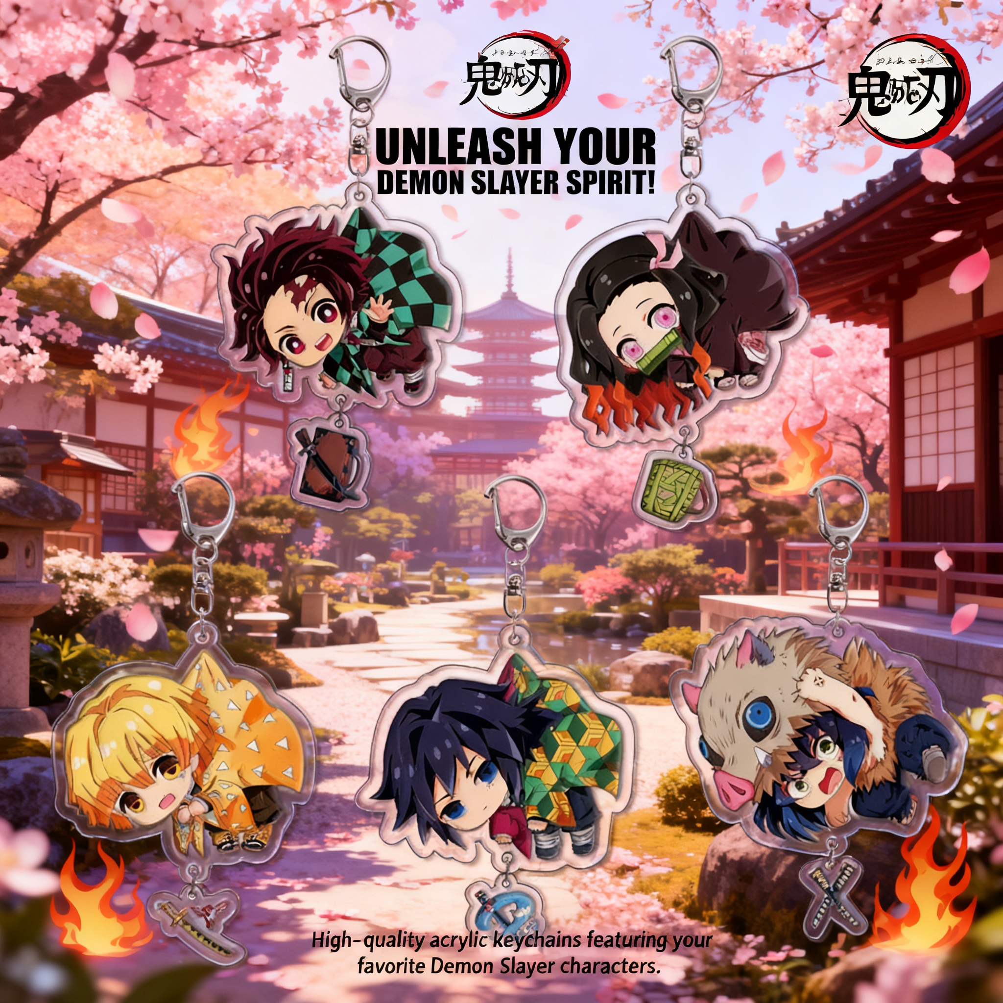Anime Merchandise Keychain - Demon Slayer Kimetsu no Yaiba Anime