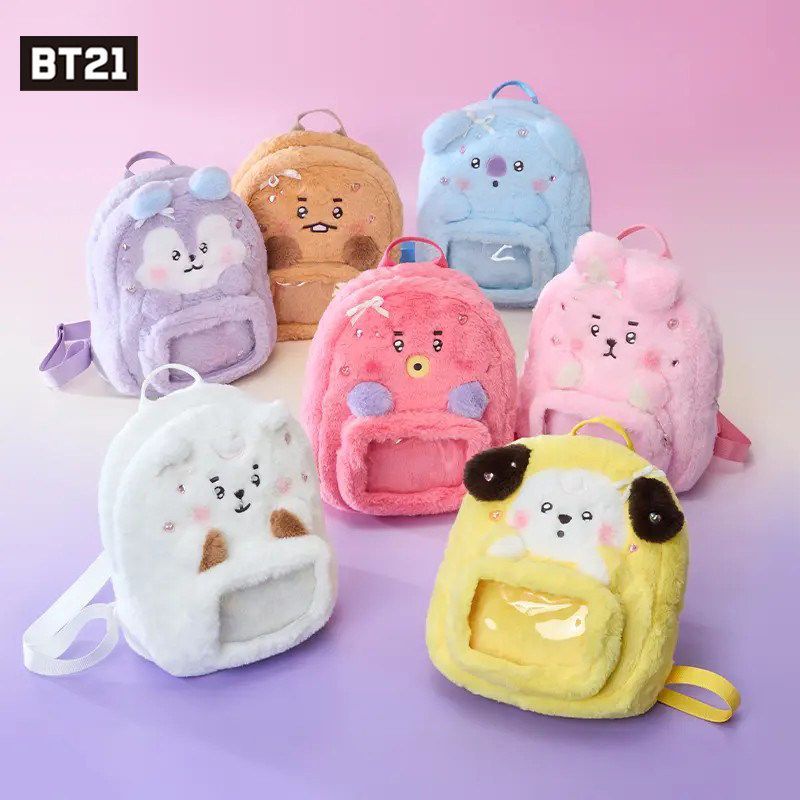 Anime Merchandise Bag - BT21 cartoon cute plush doll backpack