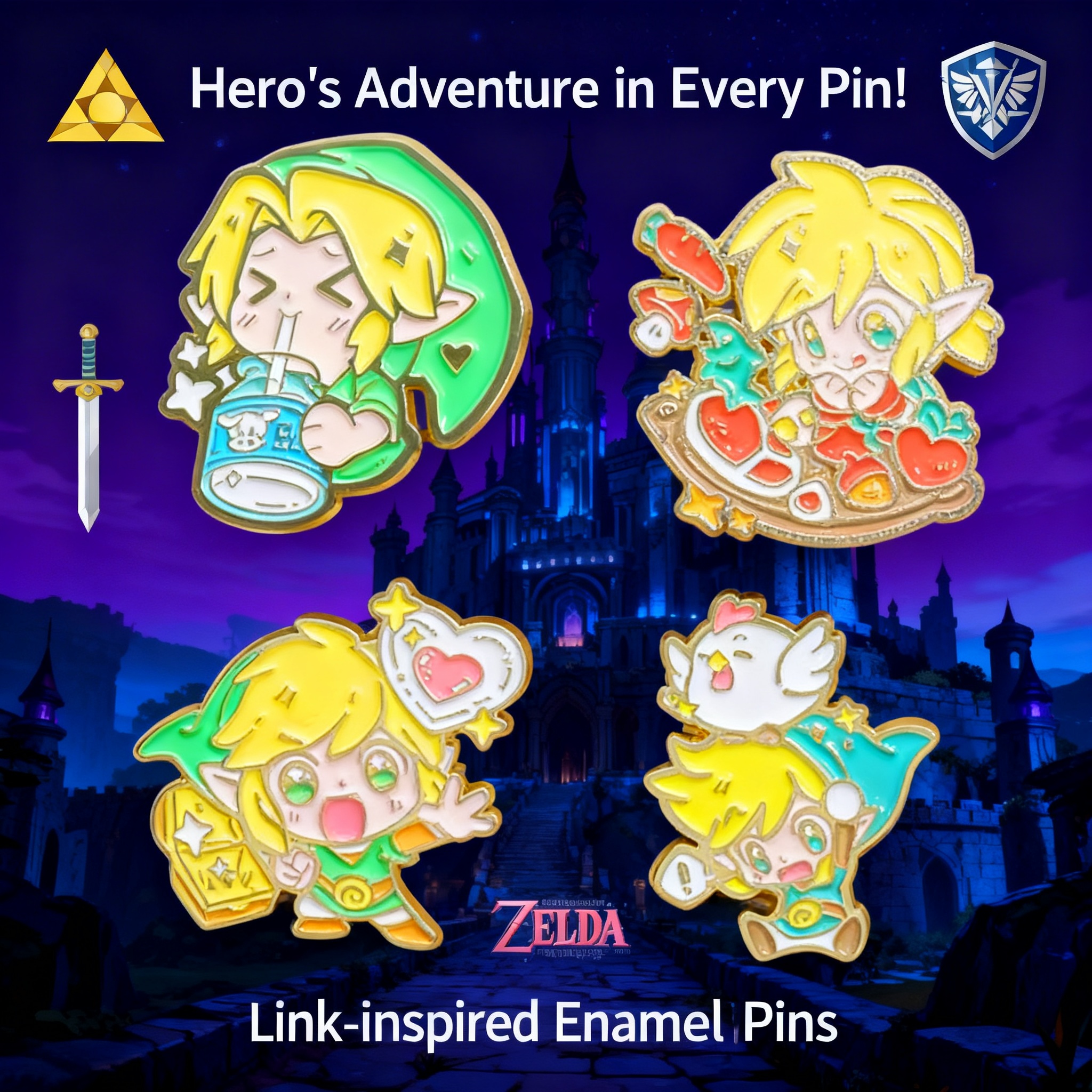 Enamel Pin Set - Adventure Game Badges Enamel Pin Brooches
