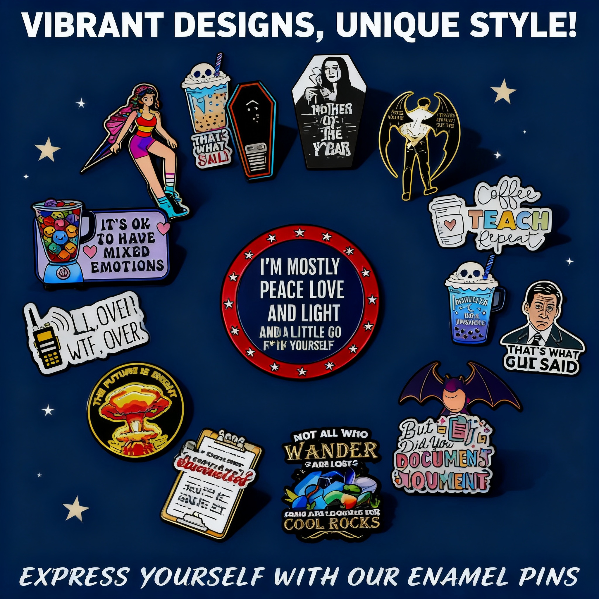 Enamel Pin Set - Enamel Brooch Badge Pin Alloy Hot