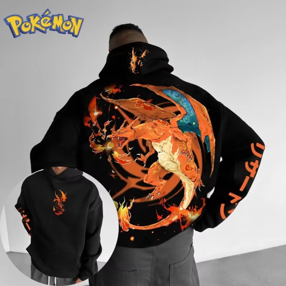 Pokemon Hoodie Charizard Print - Anime Merchandise Shop incelemesi ve fiyatı