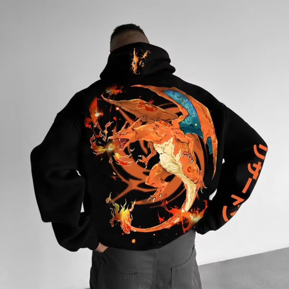 Pokemon Hoodie Charizard Print - Anime Merchandise Shop incelemesi ve fiyatı